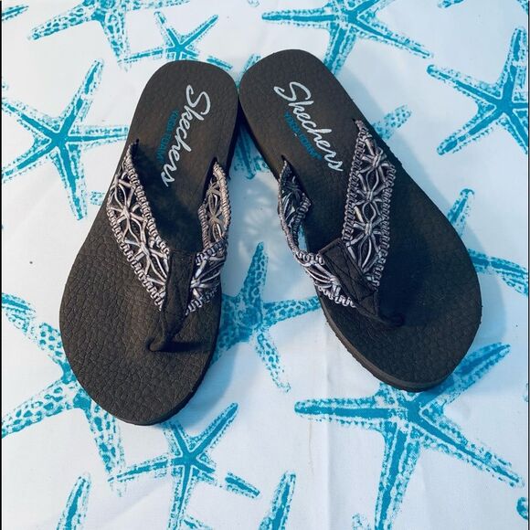 Skechers Modern Comfort Women's Meditation Ocean Breeze Brown Thong - Picture 8 of 10